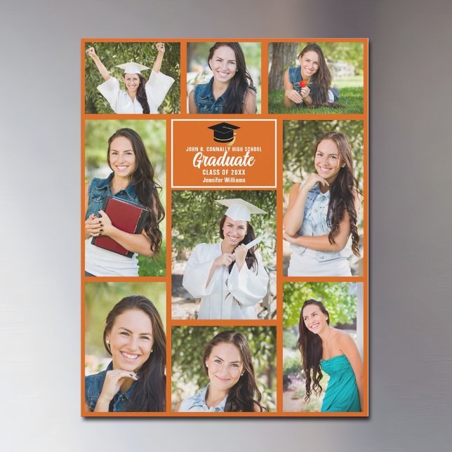 Carte aimantée de collage photo de remise des dipl (Créateur téléchargé)