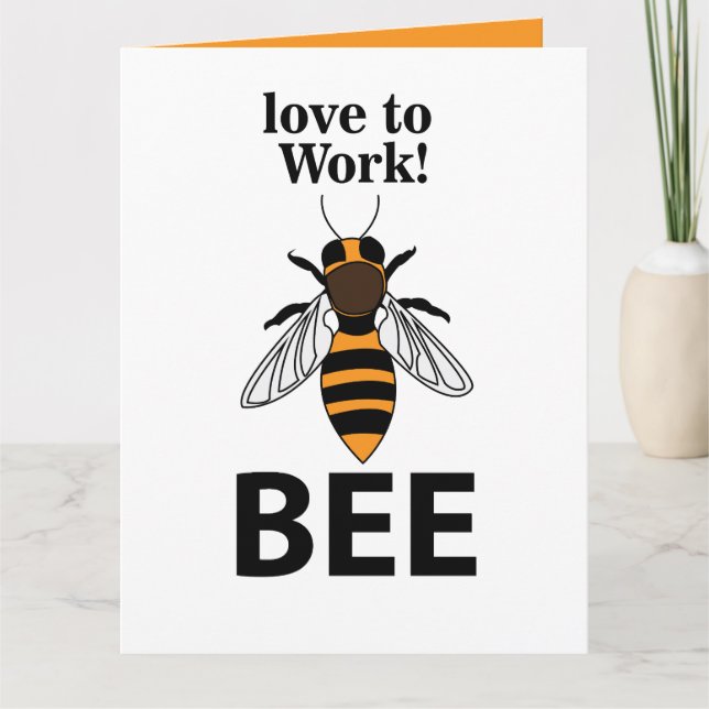 Carte Aime abeille au travail abeille (Devant)