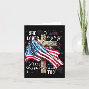 Carte aime Jésus et l'Amérique aussi Patriotique América