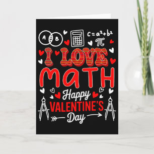 Carte Aime les maths Joyeuse Saint-Valentin Prof de math