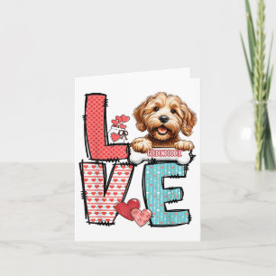 Carte Aimer Goldendoodle Chien Joyeux Valentines Day