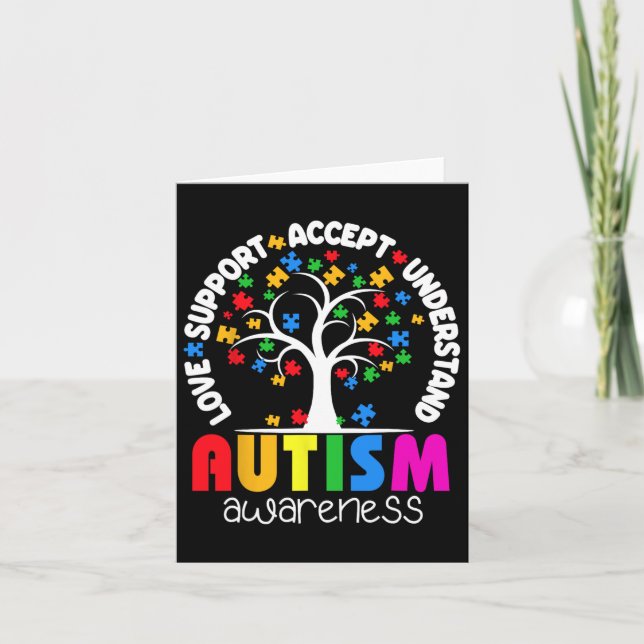 Carte Aimer Support Accepter Comprendre L'Autisme De L'A (Devant)