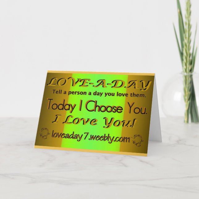 Carte Aimez jaune Carte-Vert/foncé de salutation de jour (Devant)