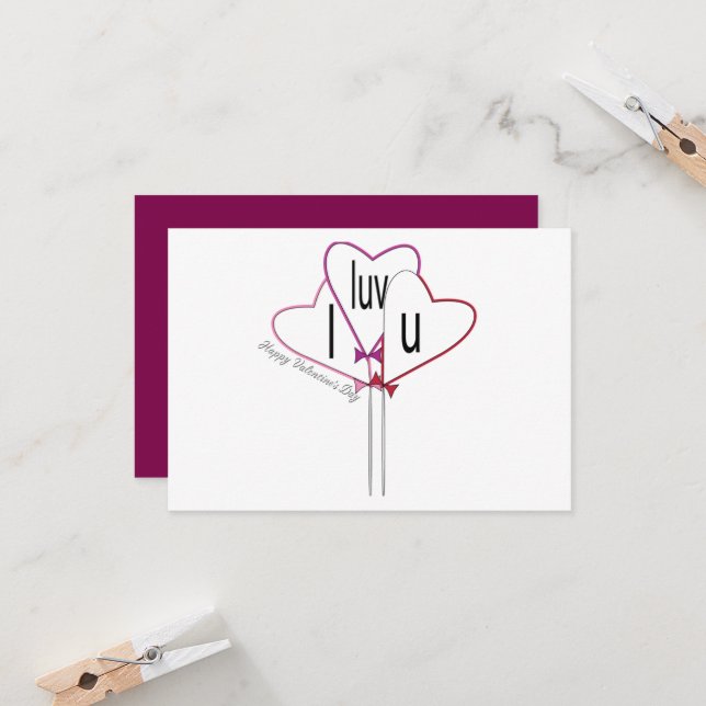Carte Aimez la Saint-Valentin (Devant/Arrière en situation)