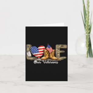 Carte Aimez nos vétérans jour fierté militaire drapeau a