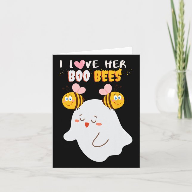Carte Aimez Son Boo Bees Drôle Halloween Couple Husband  (Devant)