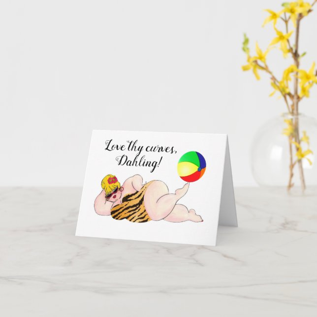 Carte "Aimez vos courbes" (Fleur jaune)