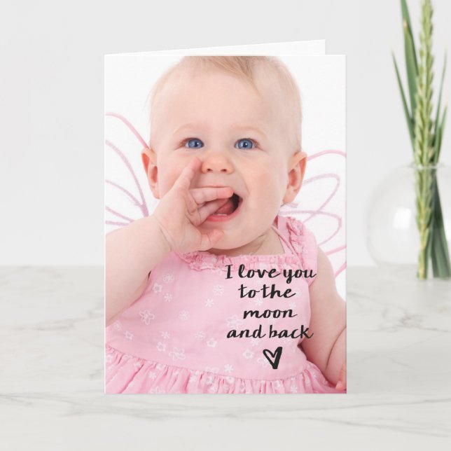 Carte Aimez-vous à la lune et au coeur arrière (Devant)