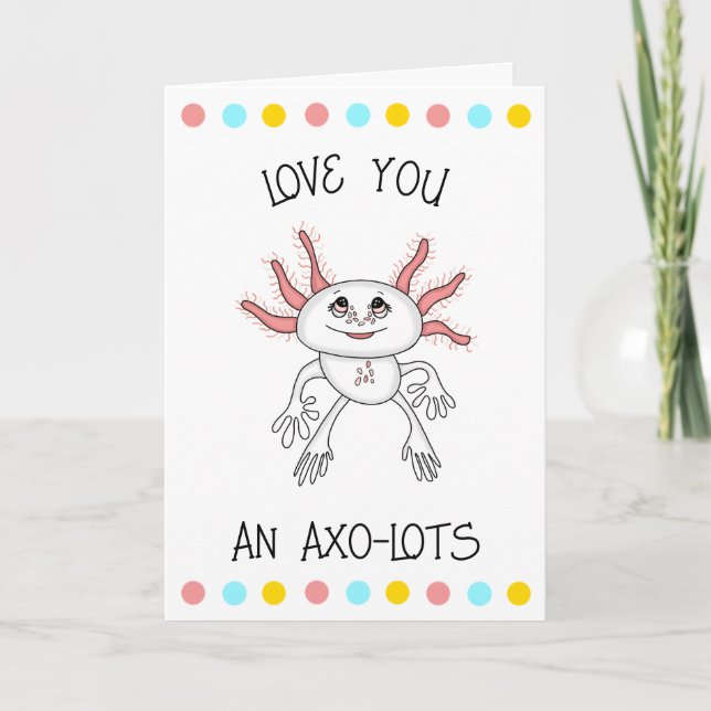 Carte Aimez-vous beaucoup | Axolotl Romantic Flirty (Devant)