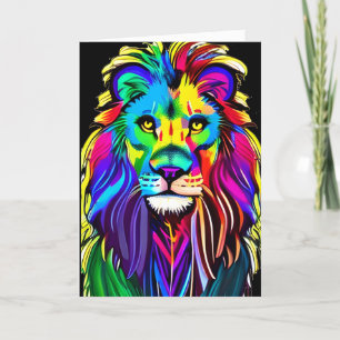 Carte Aimez-vous beaucoup Lion Face Imaginaire mystiqu
