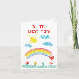 Carte Aimez-vous maman-arc-en-ciel - Mère d'anniversaire