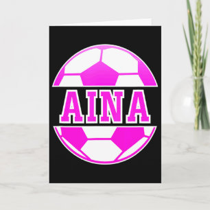 Carte Aina nom filles football joue au football fan de s