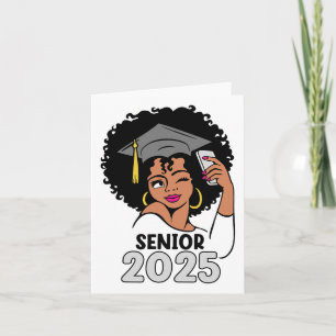 Carte Aînés Cl De 2025 Graduation 25 Afro Black Womens