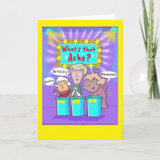 Carte Aînés lors d'un spectacle de jeu "What's the Ache" (Devant)