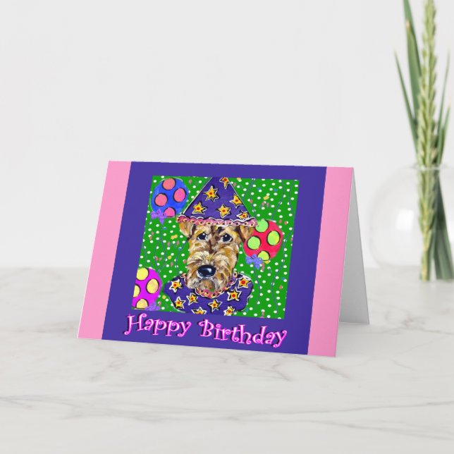 Carte Airedale d'anniversaire (Devant)