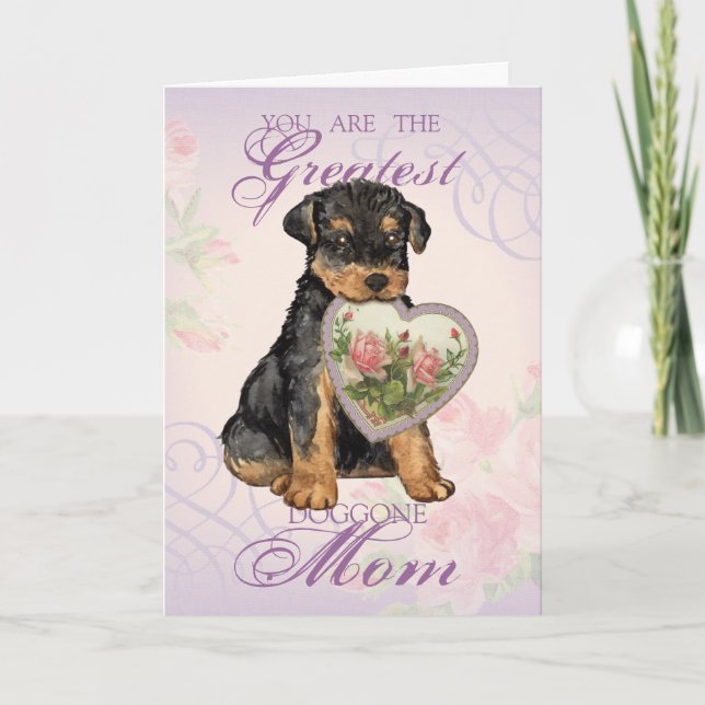 Carte Airedale Heart Maman (Devant)