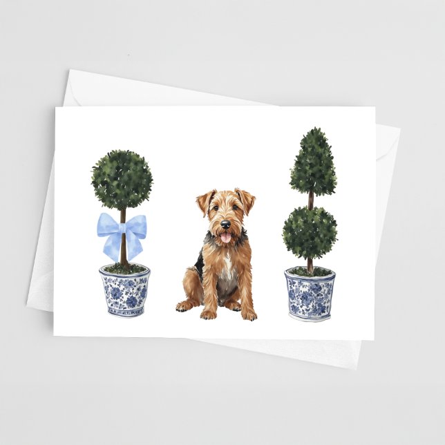 Carte Airedale Terrier Chiot Topieux Aquarelle (Créateur téléchargé)