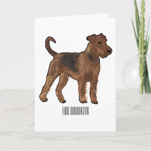 Carte Airedale terrier dog cartoon