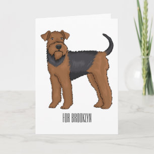 Carte Airedale terrier dog cartoon