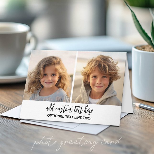 Carte Ajouter 2 Photos - Simple Collage (Custom Photo Folded Greeting Card)