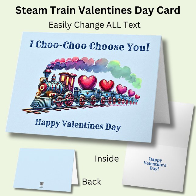 Carte Ajouter des noms, Choo Choo Vapeur Moteur de train (Créateur téléchargé)