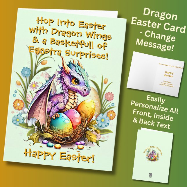 Carte Ajouter des noms, Eggstra Dragon Wings, Pâques (Créateur téléchargé)