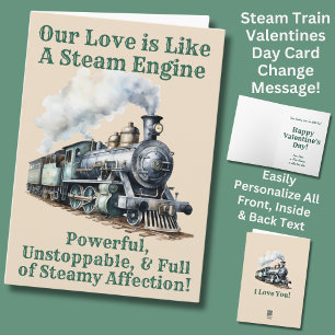 Carte Ajouter des noms, Green Steam Train Engine Valenti