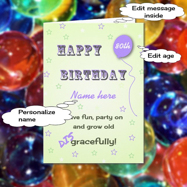 Carte Ajouter nom et âge vieillir vieux disgracieusement (Créateur téléchargé)