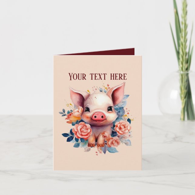 Carte Ajouter un message aux amateurs de cochon de ferme (Devant)