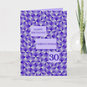 Carte Ajouter un nom 30e anniversaire avec des formes vi