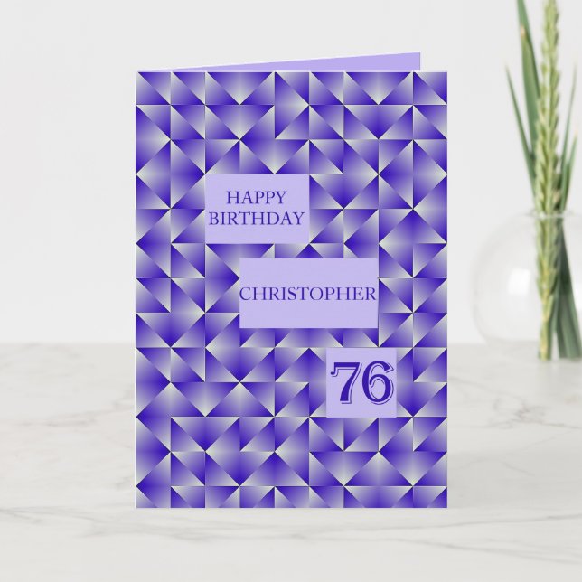 Carte Ajouter un nom 76e anniversaire avec des formes vi (Devant)