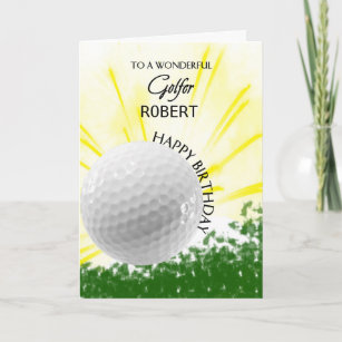 Carte Ajouter un nom Golfer Birthday Card