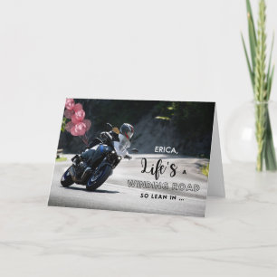 Carte Ajouter un nom Motorcycle thème Anniversaire pour 