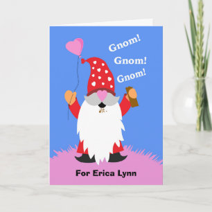 Carte Ajouter un nom Saint-Valentin mignon chocolat Gnom