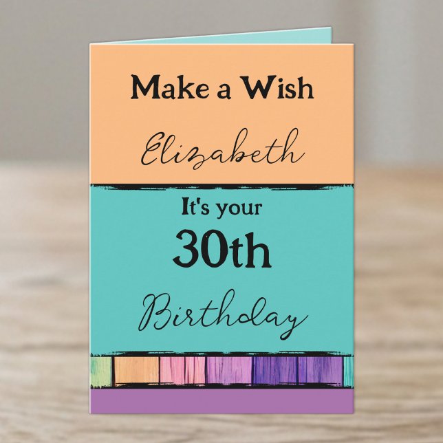 Carte Ajouter un nom turquoise 30e anniversaire (Créateur téléchargé)