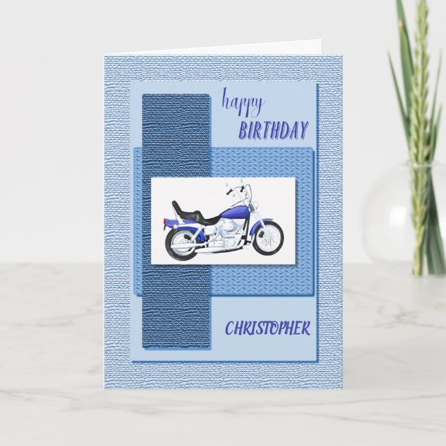 Carte Ajouter un nom, un anniversaire de moto (Devant)