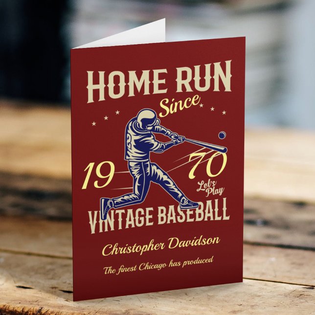 Carte Ajouter une année Vintage Baseball Anniversaire (Créateur téléchargé)