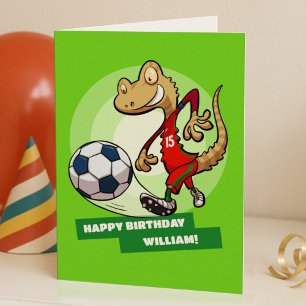 Carte Ajouter Votre Nom Joyeux Anniversaire Funny Soccer