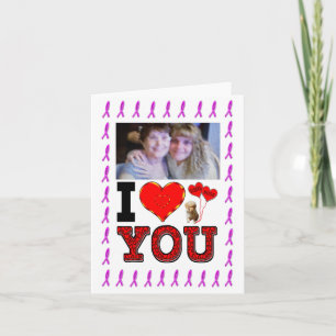 Carte Ajouter Votre Photo I Love You Breast Cancer Ribbo