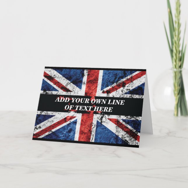 Carte Ajouter votre texte sur le drapeau anglais Jeu d'o (Devant)