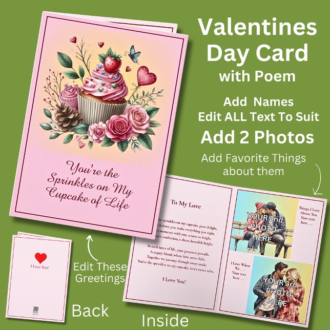 Carte Ajoutez 2 photos, pépites sur la Saint-Valentin de (Créateur téléchargé)
