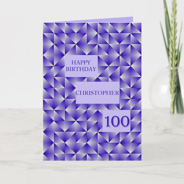 Carte Ajoutez un 100th anniversaire nommé avec des (Devant)