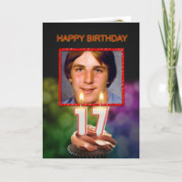 Ajoutez une photo, 17ème anniversaire avec gâteau 