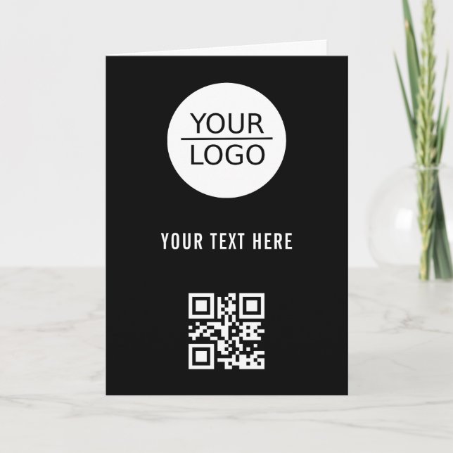 Carte Ajoutez votre code QR de logo Texte personnalisé P (Devant)