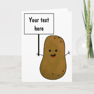 Carte Ajoutez votre propre message, pomme de terre