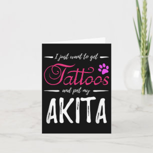 Carte Akita Amoureux des chiens Tattoo Drôle Chien Maman
