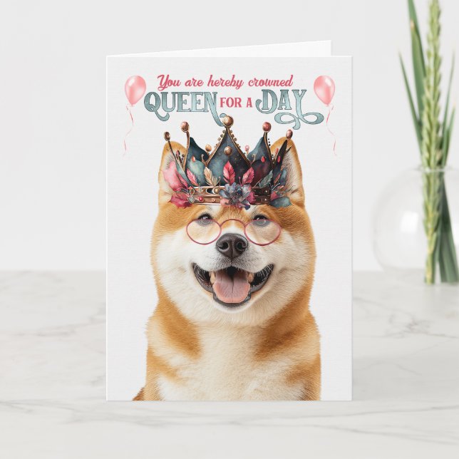 Carte Akita Dog Queen pour la journée drôle Anniversaire (Devant)