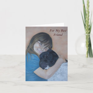 Carte akita noir et blanc bouddin meilleur ami