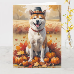 Carte Akita quitte l'automne Thanksgiving Art