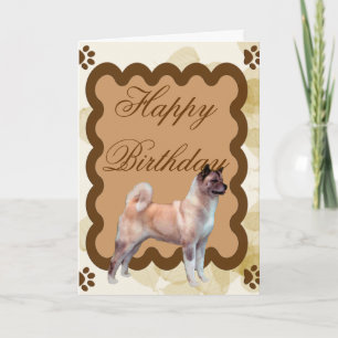 Carte Akita ~ Tan Feuille Motiff